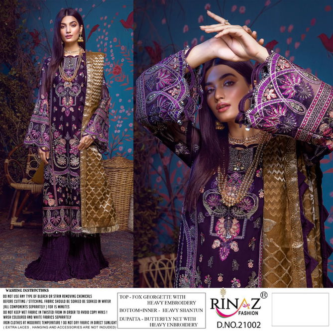 Rinaz Adan Libas 12Fancy Festive Wear Georgette Heavy Work Pakistani Salwar Kameez Collection